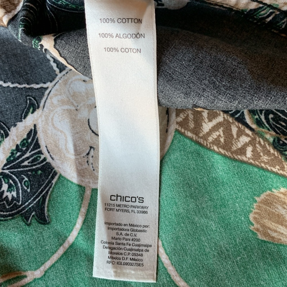 Chico’s No-Iron button up top Chicos size 0 XS equestrian preppy classic western - Picture 11 of 14